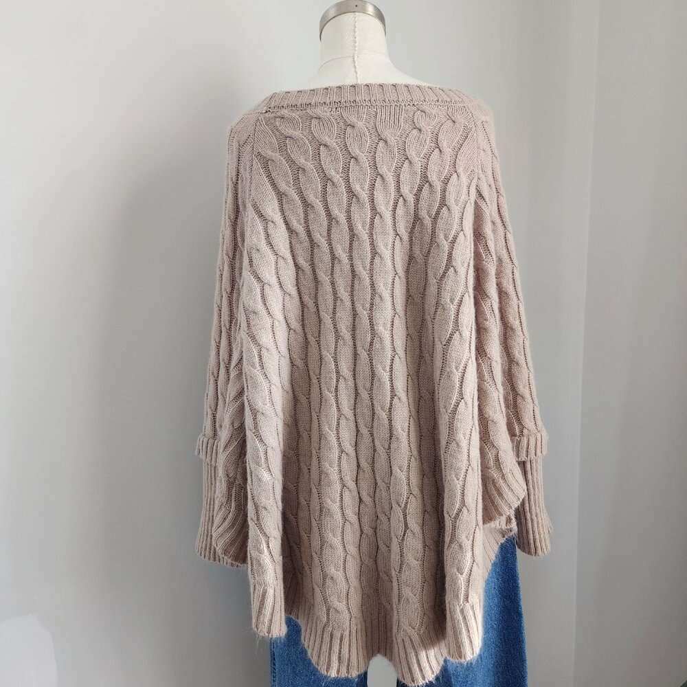 Cozy Chic Cable Knit Sweater Poncho - Picture 5 of 14